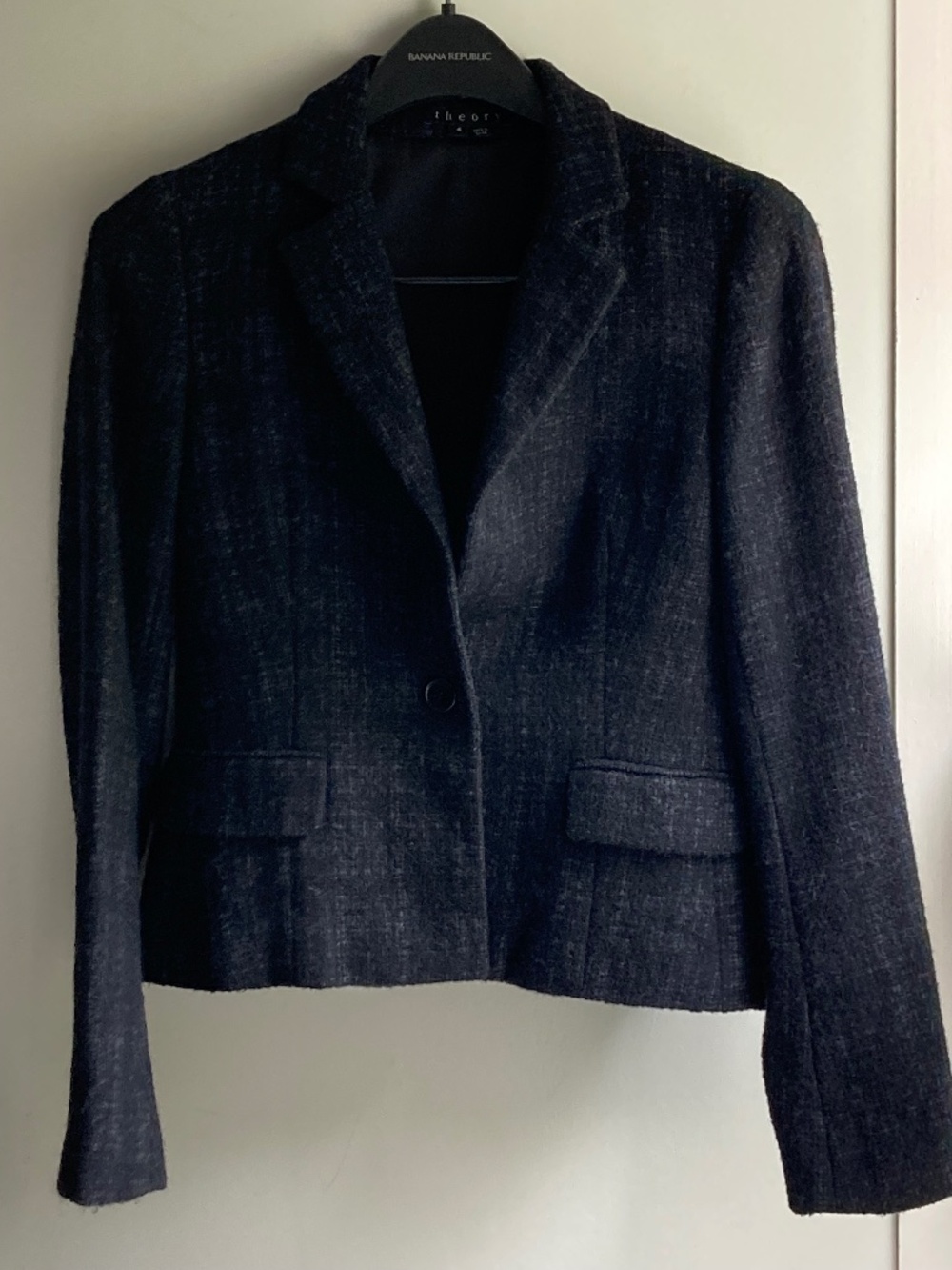 Theory Alison Alpaca Black/Gray Tweed Blazer 4